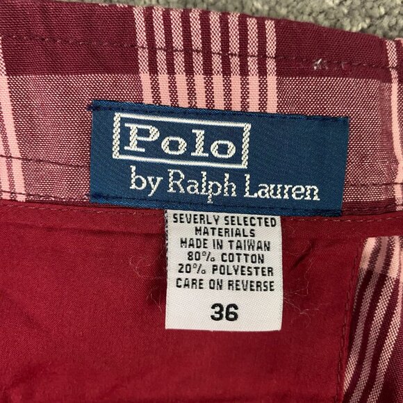 Vintage NWOT Polo Ralph Laruen Cargo Shorts Men's 36 Red Check Plaid - Picture 6 of 12